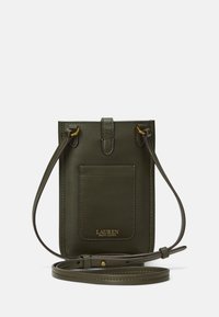 Lauren Ralph Lauren LEATHER CROSSBODY TECH CASE - Taštička na mobil - dark olive