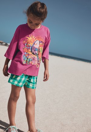 Next, REGULAR FIT - EMBROIDERED OVERSIZED BOXY T-SHIRT  . - T-shirt imprimé - purple toucan