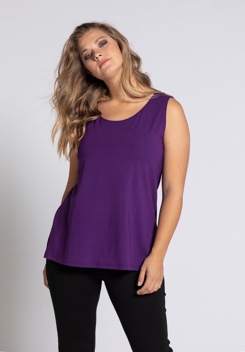 Ulla Popken GROSSE GRÖSSEN BREIT TRÄGER RUNDHALS SEITENSCHLITZ -QUALITÄT - Top - purple