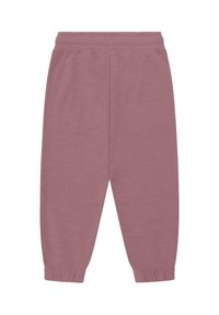 Kinder-Mauve-Sweatpants mit elastischem Bund und Bündchen, aus weichem, mittelschwerem Stoff, flach von hinten gezeigt.