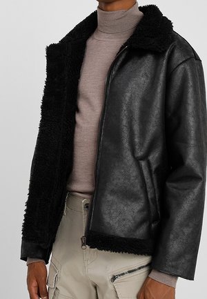Chaqueta de cuero sintético - black