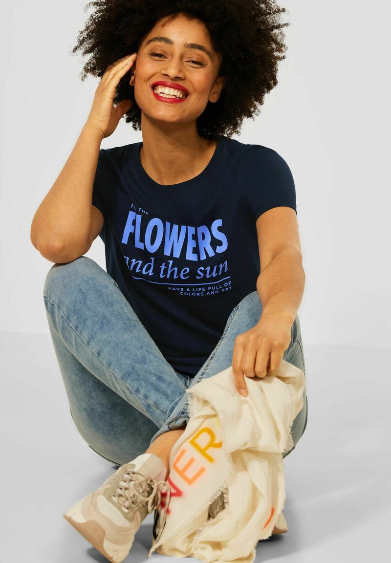 Damen T-Shirts | Street One WORDING T-Shirt print blau/dunkelblau - KF37492 Damen T-Shirts | Street One WORDING T-Shirt print blau/dunkelblau - KF37492
