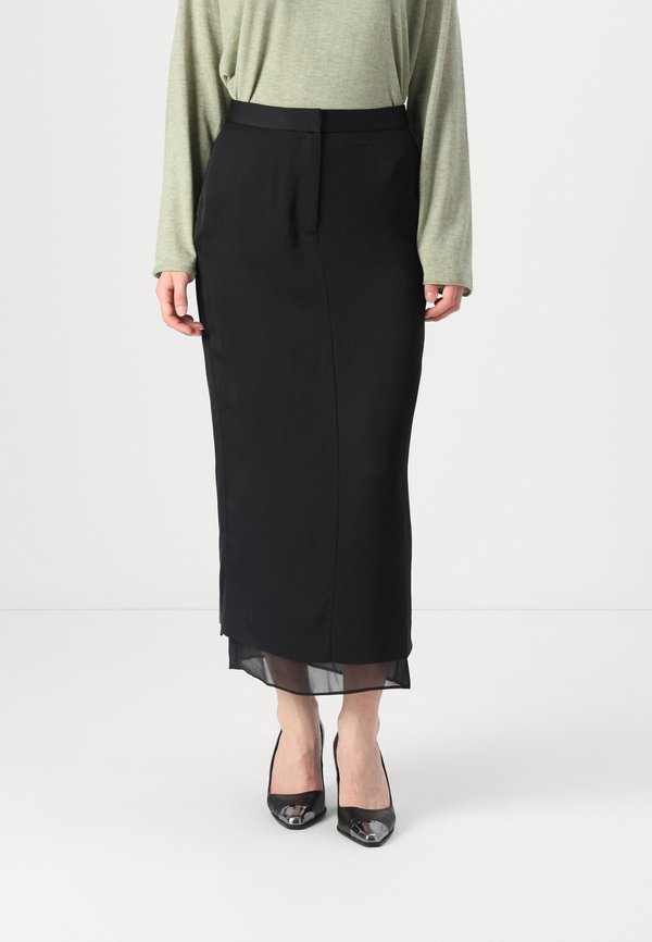 SHEER PANEL LAYER ANKLE SKIRT - Maxi skirt
