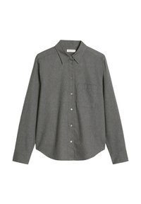 BLOUSE COLLAR LONG SLEEVES CHEST POCKET - Blus - rocky grey melange