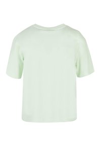 Short-sleeve t-shirt in light mint green cotton, with a round neck and a relaxed fit, featuring no notable patterns or designs.
