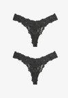 LACE THONG 2 PACK. - - Tanga - black