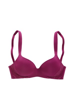 Mauve grudnjak s žicom od glatkog materijala, čipkastim detaljima na čašicama, podesivim trakama i suptilnim sjajem. Dizajniran za udobnost i potporu.