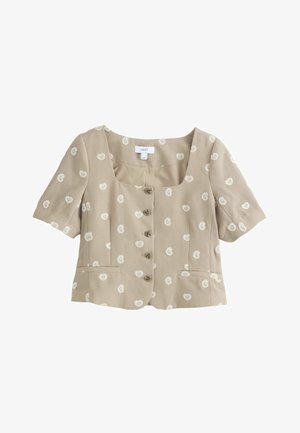 Next, REGULAR FIT - PAISLEY EMBROIDERED SCOOP NECK TOP . - Bluză - stone neutral