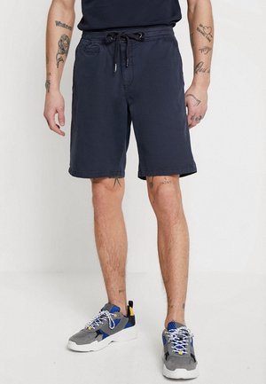 Navyblauwe shorts van een katoenmix, met een verstelbare tailleband met trekkoord, zijzakken en een ontspannen pasvorm.