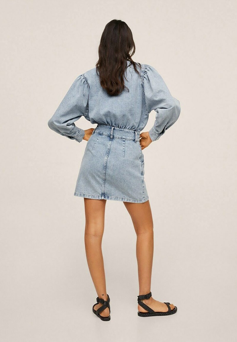 mango denim mini dress Button denim dress - Women