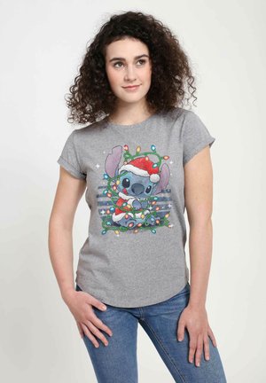 Disney DISNEY CLASSICS STITCH XMAS LIGHTS - T-Shirt print - melange grey