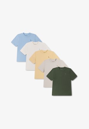 Abercrombie & Fitch, 5-PACK TEES - Βασικό μπλουζάκι - blue/offwhite/yellow/beige/olive