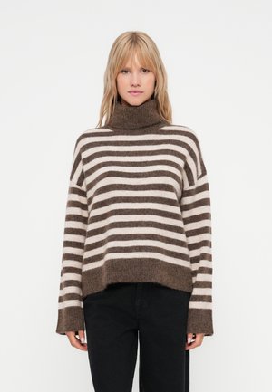 SLFLULU ROLL NECK - Strickpullover - dachshund/birch