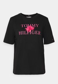 FLORAL TEE - T-shirt estampada - black