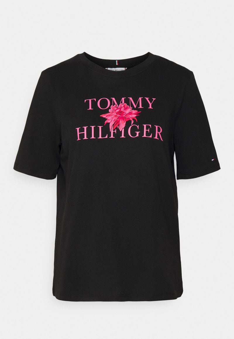 Tommy Hilfiger FLORAL TEE - T-shirt estampada - black