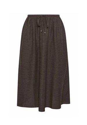 Yours Clothing, WOMEN'S MAXI SKIRTS - A-line skirt - chocolate