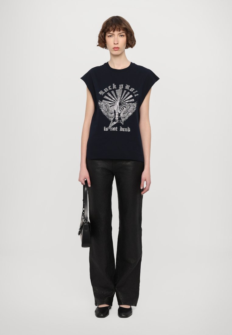 売れ筋商品|||ザディグ エ ヴォルテール Tシャツ レディース トップス CLOE GUITAR WINGS STRASS - Print T-shirt - encre Zadig & Voltaire CLOE GUITAR WINGS STRASS - T-Shirt print