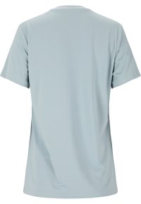 Lyseblå t-shirt med kortærmer lavet af glat stof. Basic crew neck design med rene sømme og uden synlige mønstre eller logoer.