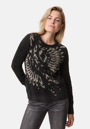 Taifun LANGARM - Jumper - schwarz gemustert