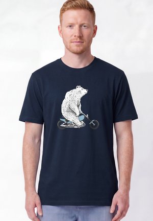 watapparel, BÄR AUF BIKE - T-shirt print - french navy