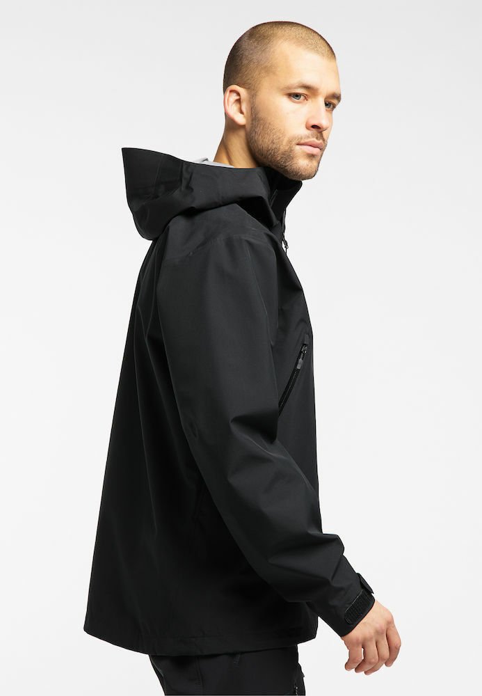 black hard shell jacket