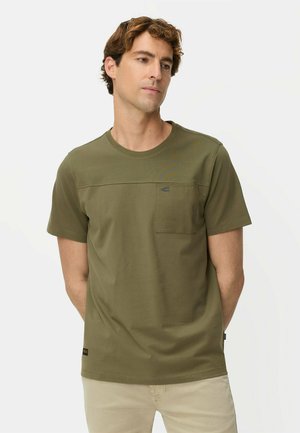 MIT BRUSTTASCHE - T-shirt basic - deep olive