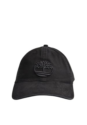 Cappellino da baseball nero con logo di un albero ricamato sul davanti e visiera curva, mostrato su sfondo bianco.