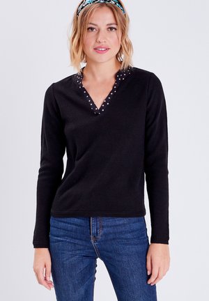 MIT V-AUSSCHNITT - Pullover - noir