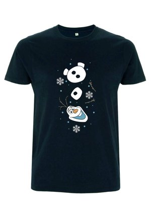 FROZEN OLAF XMAS SLEEVE - T-shirts print - navy blue