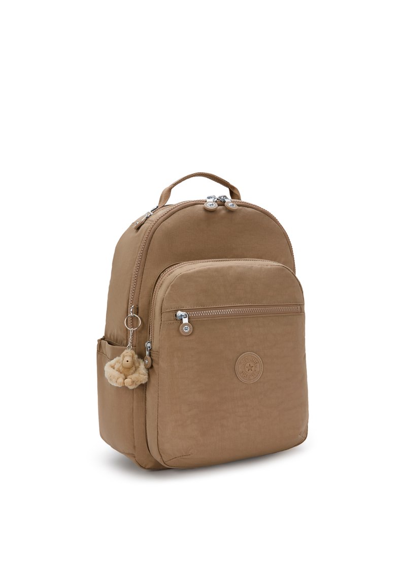 Zaino Kipling Seoul 27 Litri - Nylon Marrone Dorato, Cinghie Regolabili, Nuovo Con Etichette - copertina