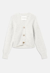 V NECK CARDIGAN - Kardigan - light grey melange