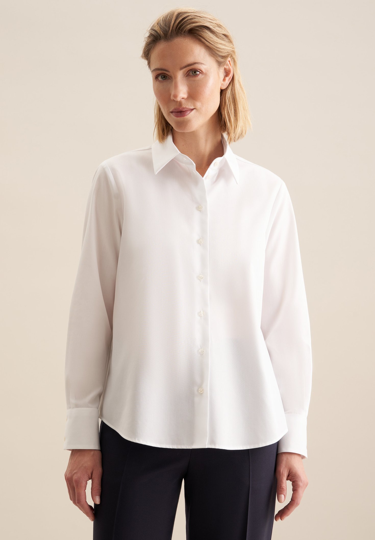 Camicia Bianca Camicia Collo Arrotondato Blusa Camicie Oltre 2021