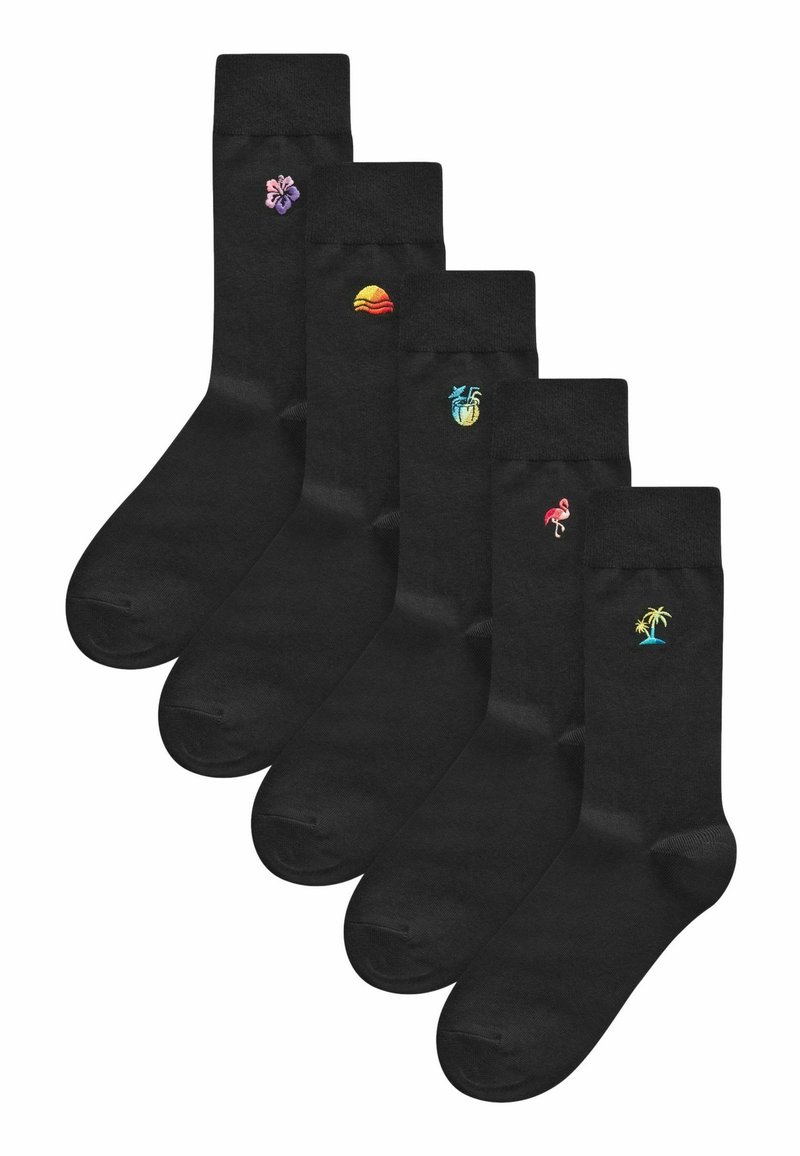 Next EMBROIDERED FIVE PACK - Calze - black tropical ombre