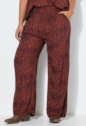 Studio Untold, PALAZZOHOSE, WIDE LEGS, CROCO-PRINT - Pantalon classique - brown