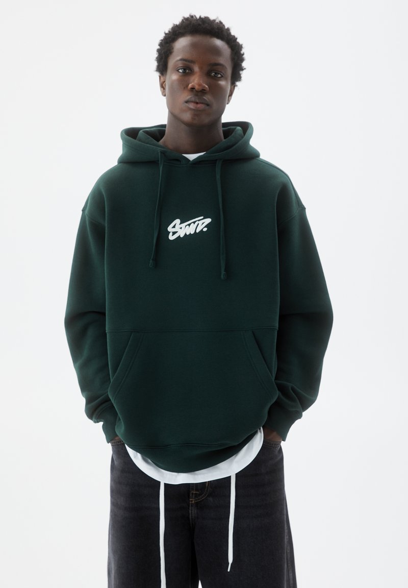 PULL&BEAR LONG Hoodie LOGO/dark green Zalando.de