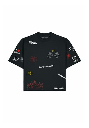 Mira Paris, GRAFFITI MIRA OVERSIZED BOXY TEE 26 UNISEX - T-shirt imprimé - black