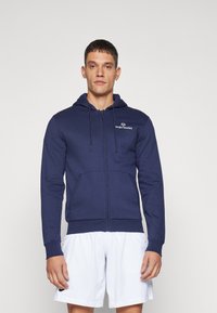 Sergio Tacchini CIPRESSO HOODIE SWEATER - Majica s kapuljačom i patentnim zatvaračem - navy/gardenia