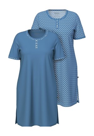 Ulla Popken 2 PACK GEOMETRIC PRINT SLEEP TEES - Chemise de nuit / Nuisette - denim blue