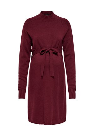 ONLY MATERNITY, OLMLEVA - Рокля тип пуловер - cabernet detail:melange