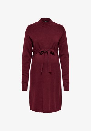 ONLY MATERNITY, OLMLEVA - Рокля тип пуловер - cabernet detail:melange