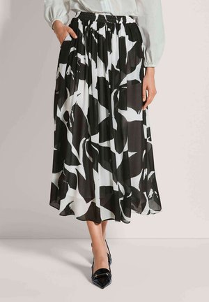 MIDI - A-lijn rok - black   off-white