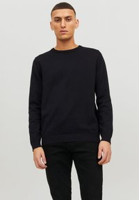 Jack & Jones - JJEBASIC CREW NECK - Strikkegenser - black Miniatyrbilde 1