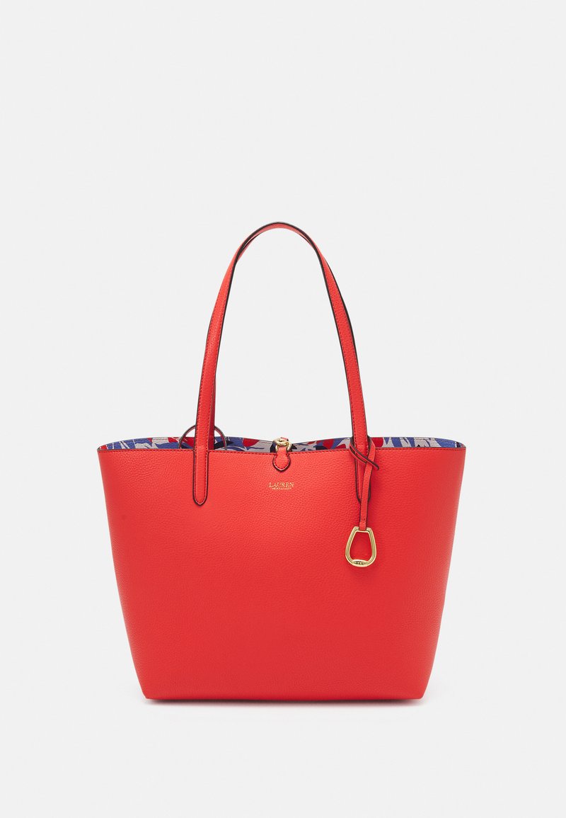 Lauren Ralph Lauren FAUX LEATHER LARGE REVERSIBLE TOTE BAG - Saco de mão - hyannis orange