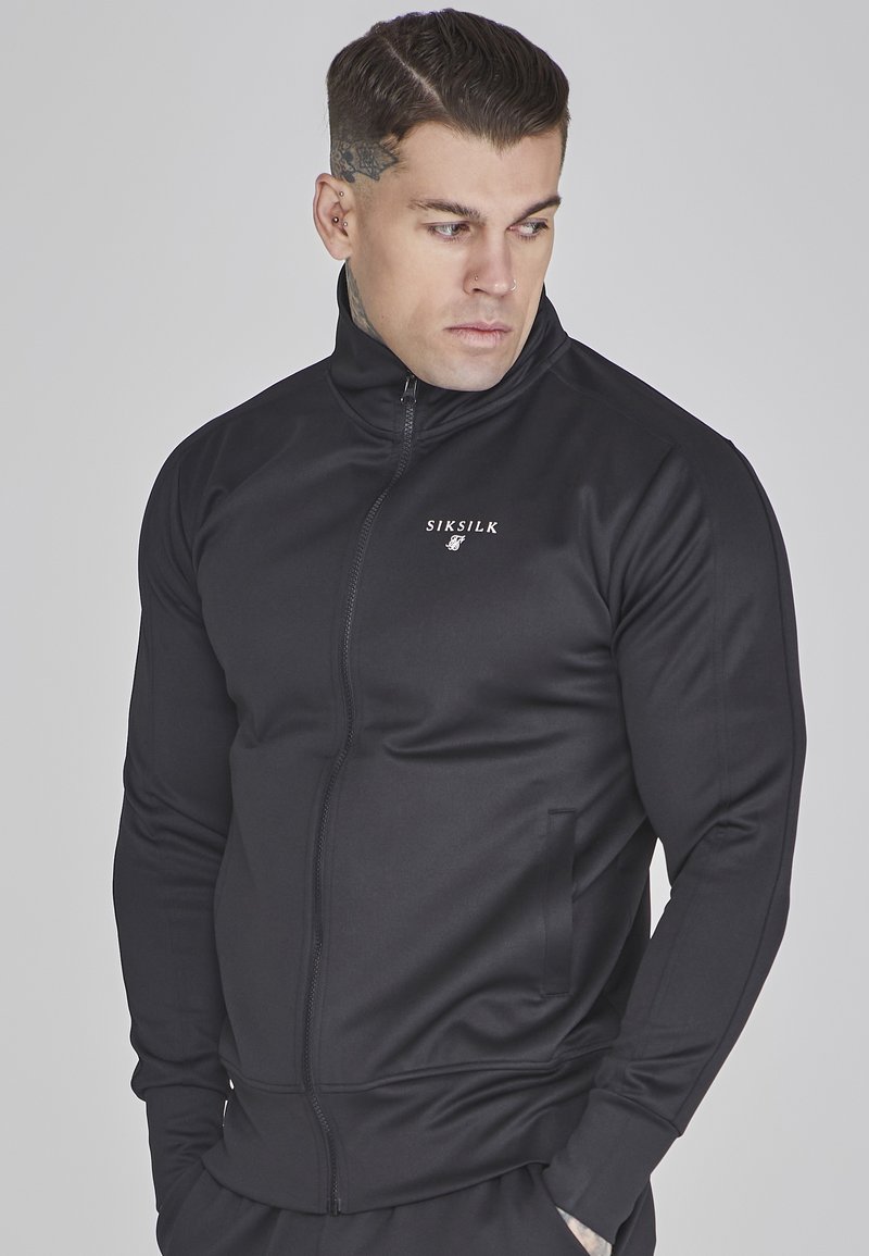 SIKSILK ESSENTIALS - Sudadera con cremallera - black