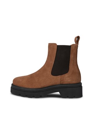 SANNA - Enkellaarsjes met plateauzool - brown