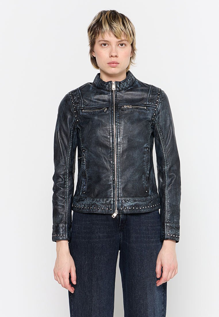 Oakwood Leren jas donkerblauw Oakwood Leren jas donkerblauw