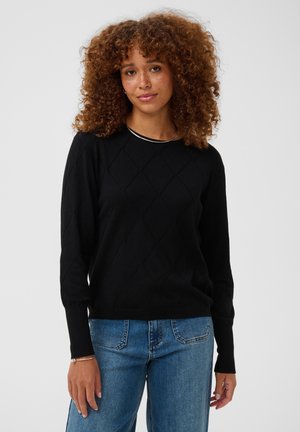 Kaffe, KALIZZA ARGYLE LONG SLEEVE - Pullover - black deep