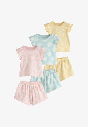 Next, REGULAR FIT - SHELL PRINT SHORT PYJAMAS 3 PACK SET - Pyžamová súprava - blue/yellow