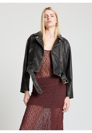 CAPOSPALLA TINTA UNITA - Veste en similicuir - ultrablack