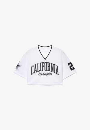 Terranova, T-SHIRT CROP - T-shirt con stampa - bianco ottico